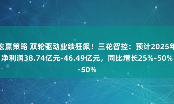 宏赢策略 双轮驱动业绩狂飙！三花智控：预计2025年净利润38.74亿元-46.49亿元，同比增长25%-50%